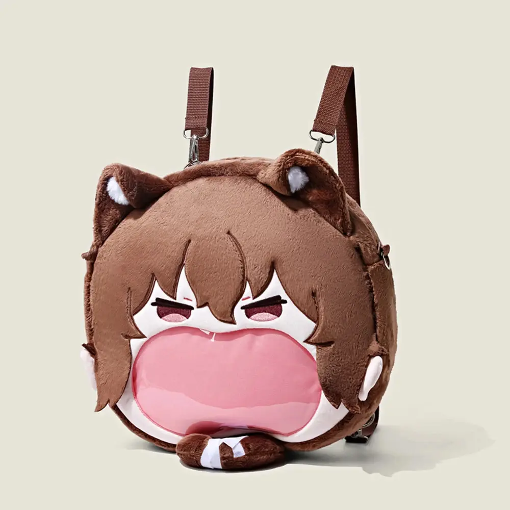 Anime Bungo Stray Dogs Dazai Osamu Cospaly Backpack Student School Bag Cute Plush Shoulder Bag Brown Handbags Props