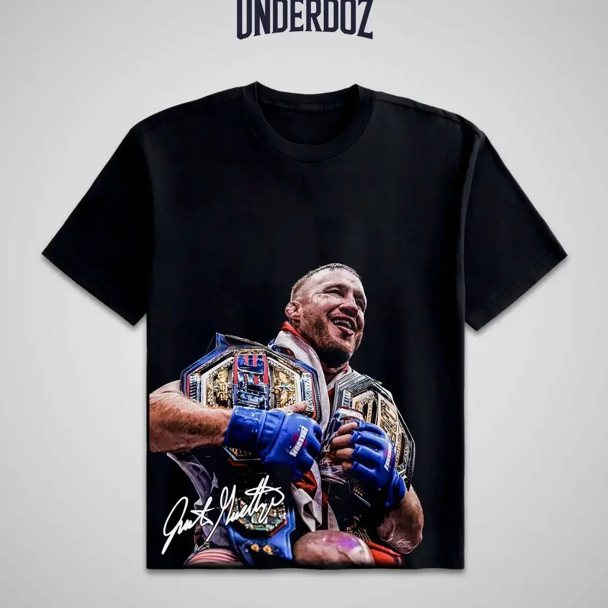 UFC Men's Justin Gaethje Short-Sleeve T-Shirt, Justin Gaethje MMA Fan Apparel, UFC Soft Cotton Round Neck Unisex Streetwear Clothes, UFC MMA Vintage Casual Sweatshirts Crewneck Top for Champions DQC