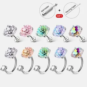Titanium Flash Fireworks Flat Back Stud Earrings,Suitable For Helix, Conch, Daith Piercings Gradient Dreamy New Style