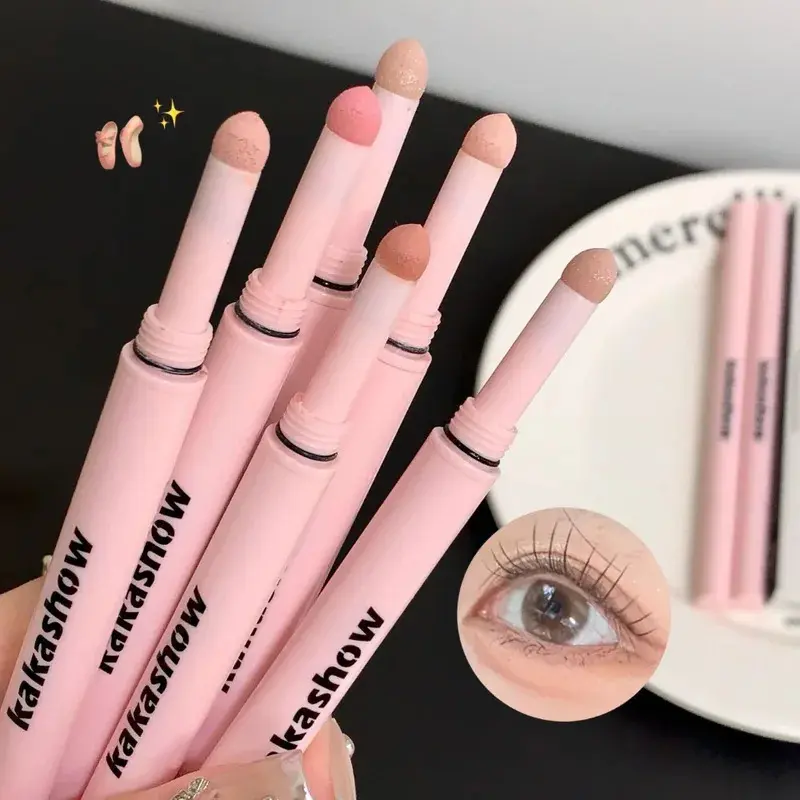 Double-Ended Aegyosal Pen & Brightening Highlighter Stick - Long Lasting Eye Shadow & Liner Combination with Glitter, Matte & Metallic Finishes, Shopping, Easy To Wear, Girlfriend/Wife/Women/Ladies/Mom/Girls/Female