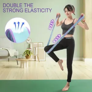 Elastic Yoga Band with 8 Ring Digital Pattern, Unisex Physical Relaxation Resistance Leg Stretch Strap for Therapy Dance Pilates