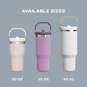 IceFlow Stainless Steel Travel Tumbler – Insulated Leakproof Cup with Straw, Great for Coffee, Tea & Smoothies Double-Wall Insulated Water Bottle – IceFlow Stainless Steel Tumbler with Straw, Stays Frosty 12H, Sweat-Free