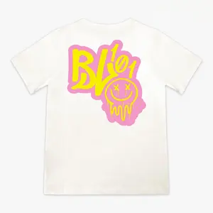 Retro Graffiti Lightweight Youth Tee - Pink/Yellow