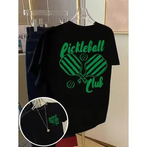 Pickleball Club Graphic T Shirt Oversized Crewneck Short Sleeve Tee Casual Streetwear Soft Summer Outfit For Pickleball Lovers