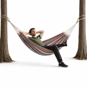 Canvas Camping Hammock Double Widened Single Hammock Chair Without Stand for OutdoorEnthusiasts(Without Stand)