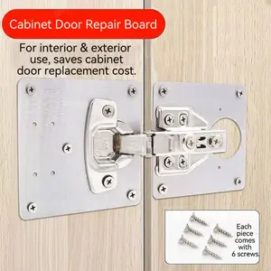 Anti-Wear Cabinet Door Hinge Repair Plate 2 Pack, Furniture Door Panel Strengthening Connector, DIY Home Repair Essential Tool, Door Hardware