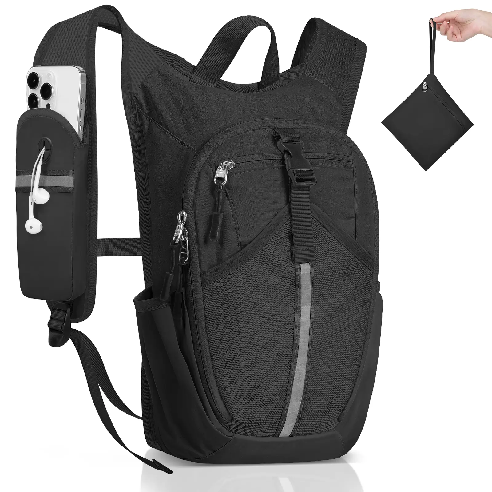 Lightbiz 15L Lightweight Packable Hiking Backpack - Waterproofing Foldable Outdoor Bag with Adjustable Strap, Hydration Compatible Rucksack for Hiking, Compact for Men Women