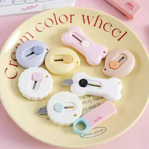 Mini Retractable Utility Knife Box Cutter Envelope Opener, Adjustable Letter Opener for Envelopes, Packaging, Paper Cutting, Safety (3 Colors)