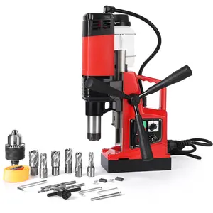 Magnetic Drill Press, Portable Electric Mag Drill Machine for Metal with Drilling Bits, Electric Drilling Machine For Metalworking, 700-500 RPM