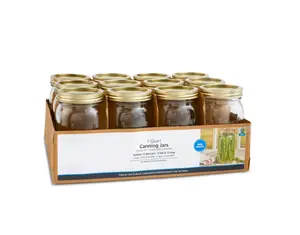 12-Pack Large 32 oz Mason Jars Quart Glass Canning Jars with Lids for Preserving Fruits Tomatoes Pantry Organization & DIY Vases