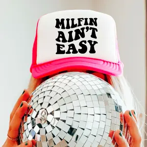 Milfin Ain't Easy Trucker Hat - Trendy Summer Mom Hat - Adjustable Milf Snapback for Mama