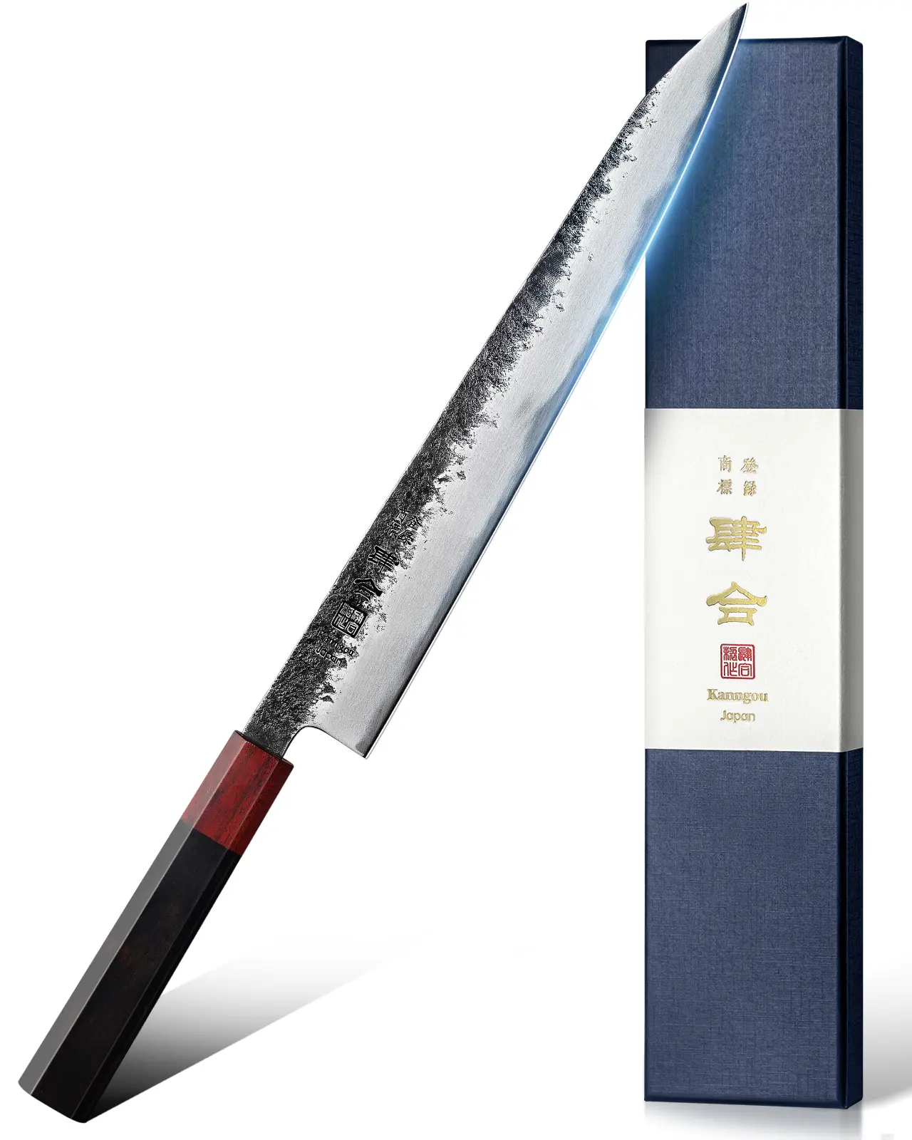 Kanngou 27cm Japanese Slicing Knife – AUS-8 Steel BBQ Brisket & Meat Carving Knife, Razor Sharp Sushi & Sashimi Knife, Father's Day Gift for Dad