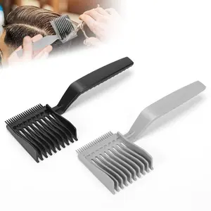 Fade Comb for Men 2 Pack Hair Fade Tool Blending Combs Grey Black Anti-Static Ergonomic Handle Smooth Haircut Home Salon Barber Accessories
