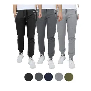 3-Pack Men's Slim Fit Fleece Jogger Sweatpants 3-Pack Men's Slim Fit Fleece Jogger Sweatpants
