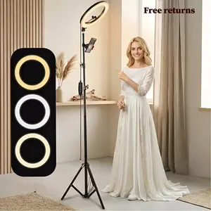 12 Inch Dimmable Ring Light with 63-71Inch Extendable Stand and Phone Holder, Adjustable LED Selfie Light for Home Studio, Family Photography, Beauty Makeup, Video Calls, Online Learning and Daily Content Recording, Gift for Father's Day#Summer Wins
