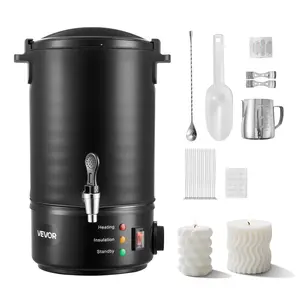 VEVOR 8.5 Qt Candle Making Wax Melter, Batch Melting Tool with Fast Even Heating, Temperature Control, Easy-Pour Spout, Grooved Non-Stick Base for Smooth Flow, Suitable for Candle, Soap & Body Care Making