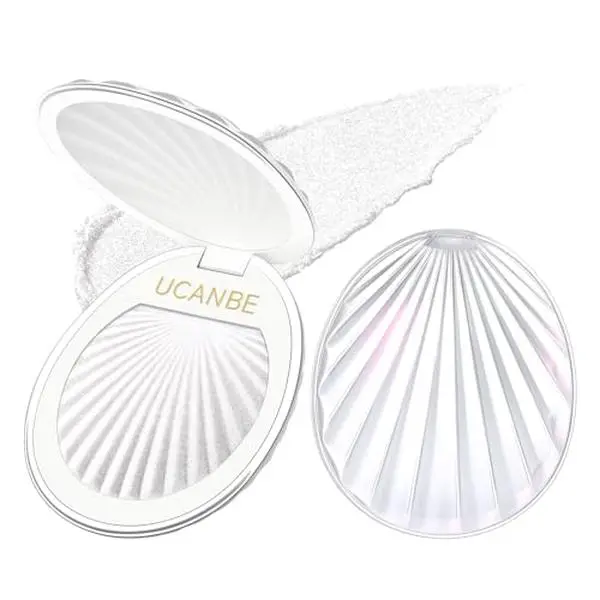 UCANBE Shell Gel-to-Powder Shimmer Highlighter Makeup - Ultra-Blendable Diamond Highlighter for Face & Body, Long-Lasting Luminous Glow, Buildable Radiant Finish