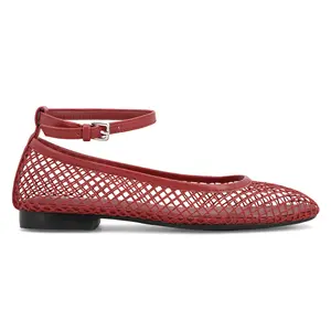 MIA Womens Roz Ankle Strap Ballet Flats Casual - Red