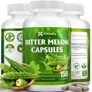 Bitter Melon Capsules| 150 Vegan Capsules| 150 Days Supply| 10,000mg per Serving| Bitter Melon Fruit 25:1 Extract| 100% Pure & Natural| Gluten-Free Supplement| Ultimate Concentrated (150 Capsules)