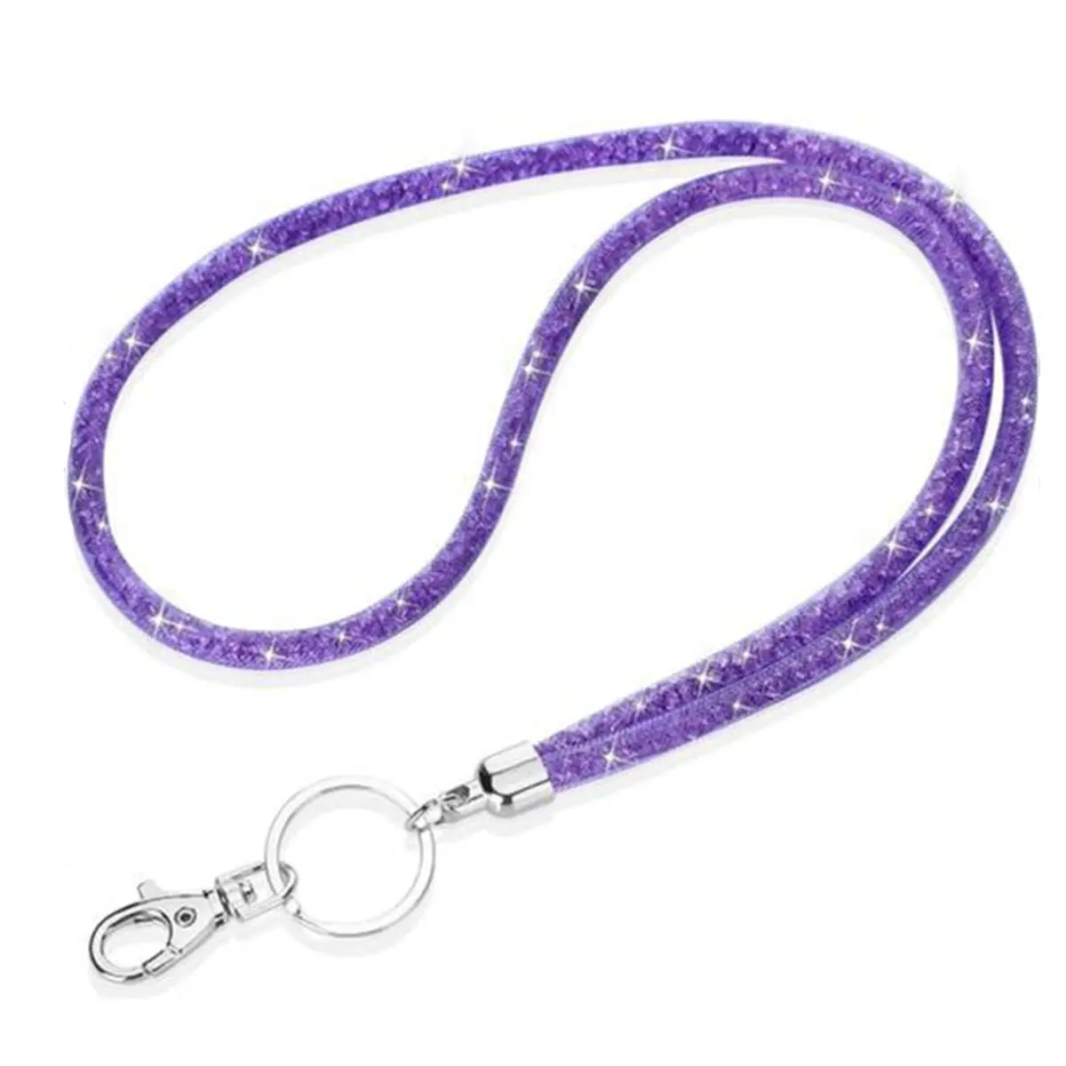 Rhinestone Decorated Lanyard, 1 Count Shiny ID Badge Holder Lanyard with Key Ring, ID Card Holder, Id Holders for Badges, Identification Badges & Supplies for Office School