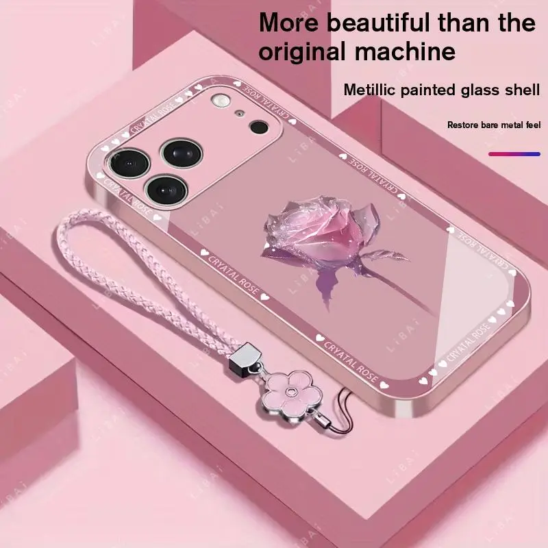 Suitable for [iPhone 17 Pro Max] Brand new premium phone case, Free four-leaf clover lanyard，drop-proof and fingerprint-resistant，simple and elegant design，multiple colors available YM99