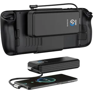 Magnetic Power Bank For Steam Deck, Antank 16000mAh 45W PD Fast Charging Battery Bank Detechable Battery Bank, Dual USB Cable