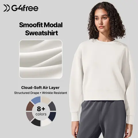 G4Free Smoofit Womens Sweatshirt Casual Long Sleeve Sweatshirts Crew Neck Pullover Top Modal Soft,#sohochic