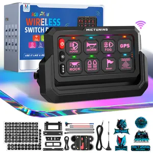 Mictuning P1s-W Wireless RGB Switch Panel 8 Gang for Jeep/Truck/SUV/Boat/UTV/Car – Support Multi-panel Control, Up to 328FT Range, Magnetic/Type-C Charging accessories