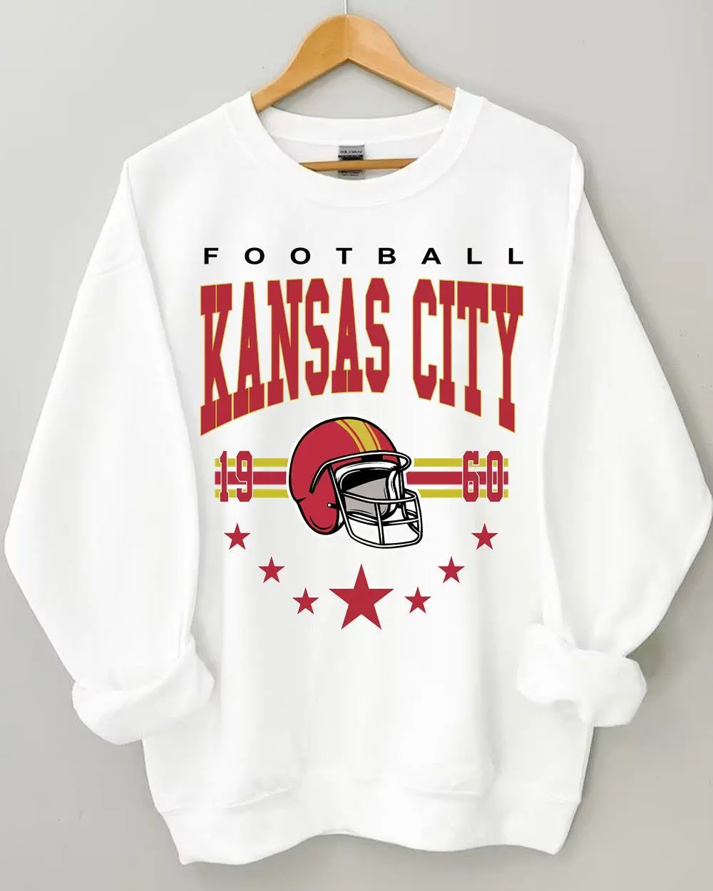 Kansas City Retro Football Sweatshirt, Vintage Crewneck Game Day Fan Shirt