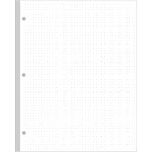 3-Hole Dotted Paper Refills Letter Size 100Sheets / 200Pages Loose-Leaf Paper 100gsm White 8.5'' x 11''