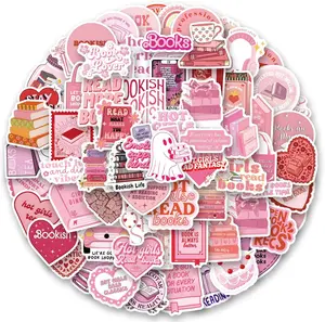 Decorative Bookish Stickers for Kindle - 120 PCS Pink Book Motivation Tiles Sticker  Perfect for Water Bottles, Laptops, and More - Aesthetic Kindle Accessories, Booktok Reading Laptop Decor - Book Lover Gift Ideas for Girls and Women