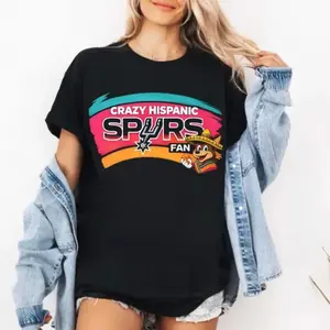 [100% Cotton] Crazy Hispanic Spurs Fan T-Shirt, Basketball Team Pride, Retro Graphic graphic tee
