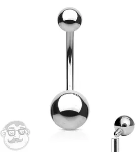 Internally Threaded Stainless Steel Belly Button Ring