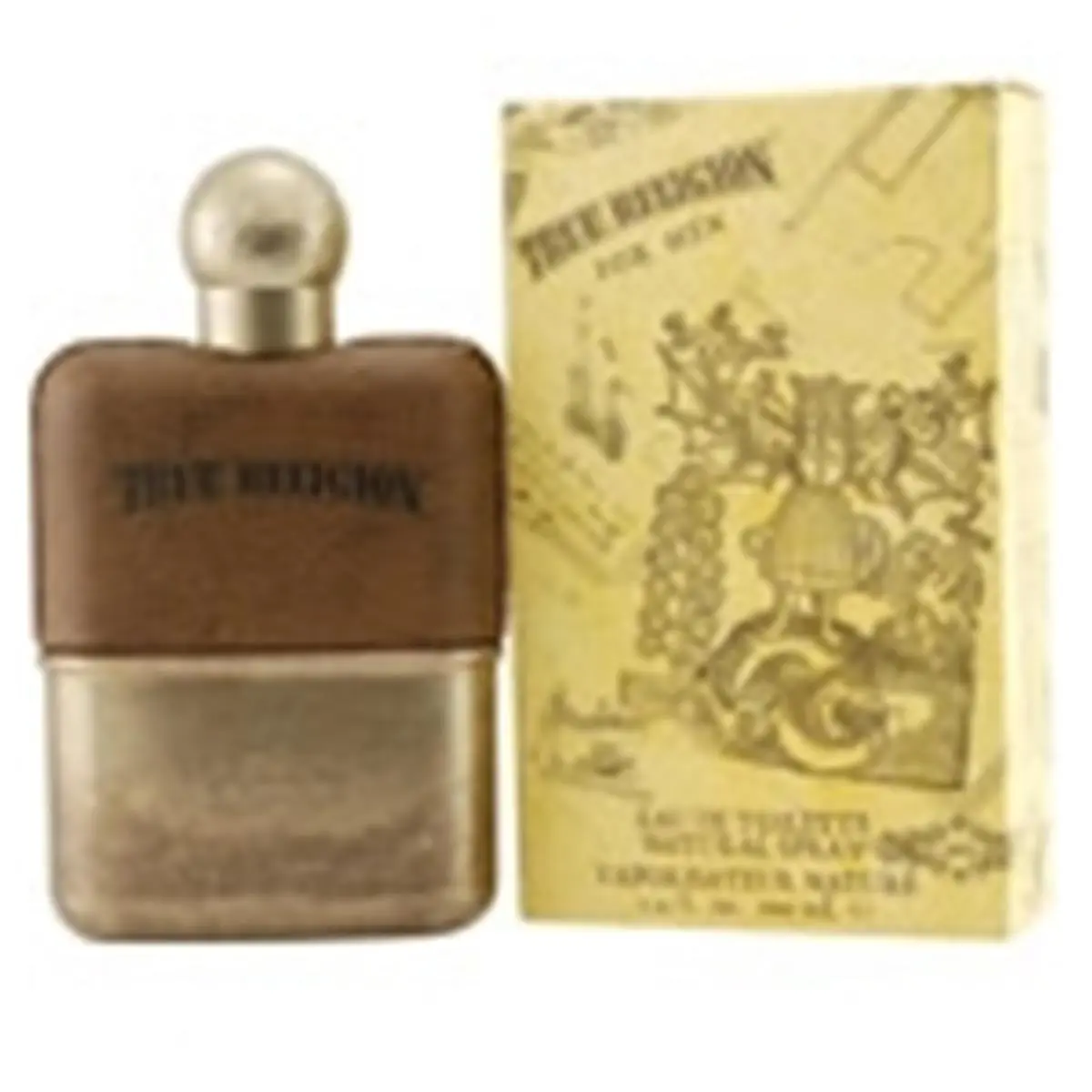 TRUE RELIGION Men's Eau de Toilette Topical Spray - Signature Scent, Woody & Citrus Mandarin Blend with Violet Leaf, Leather Accord Moss & Patchouli Notes, 3.4 fl oz Liquid Spraying Bottle