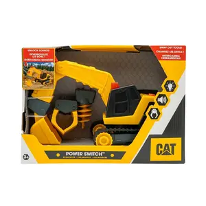 Cat Crew Excavator Toy Playset, Battery Operated, Motion Switches, Interchangeable Tools, Realistic Sounds