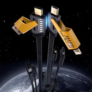 4 in 1 Charging Cable, Multifunctional Super Fast Charging PD Fast Charging Type c Cable, Mobile Phone Charging Cable for iPhone 15 14 13 Samsung S23 Xiaomi