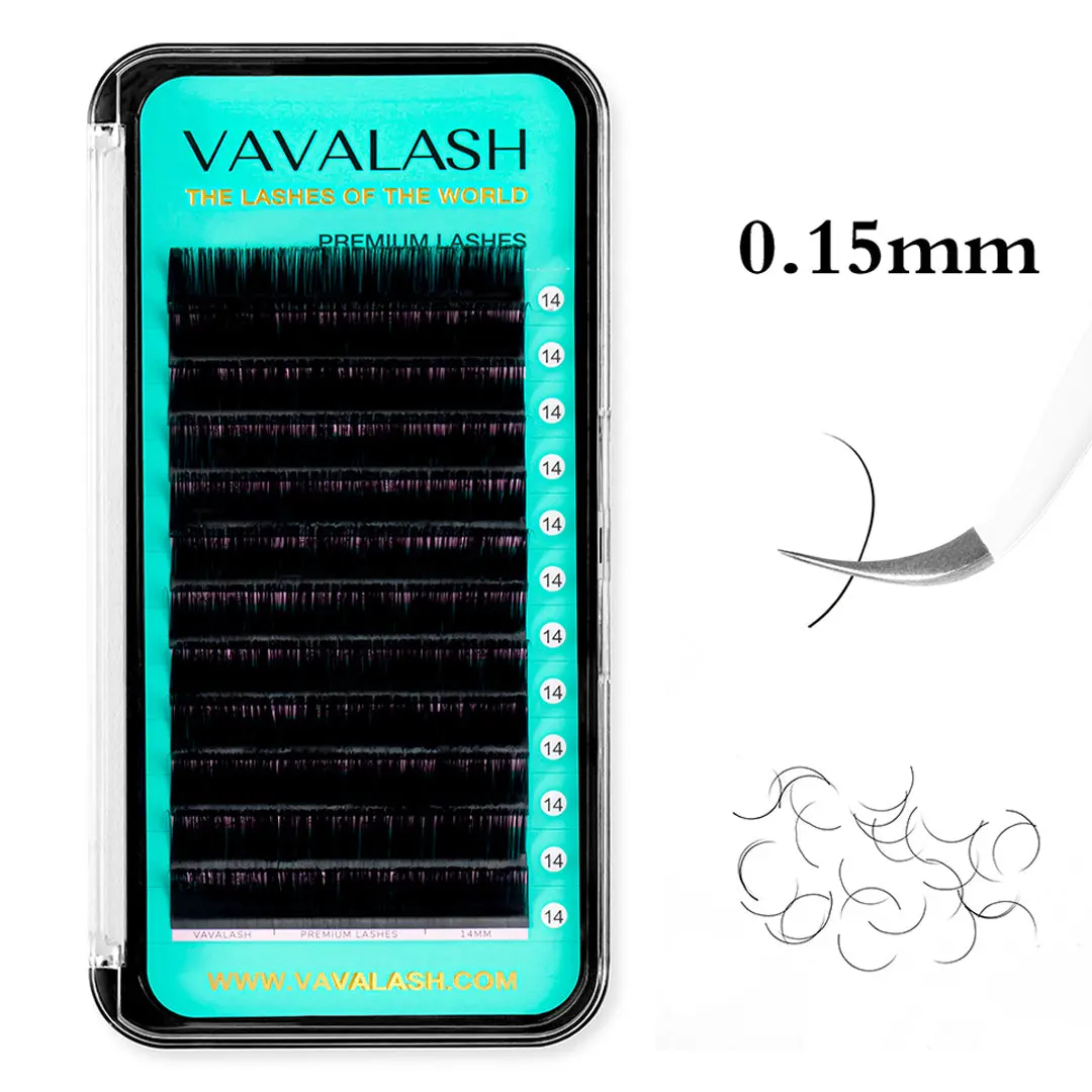 VAVALASH Korean Classic Premium Soft Individual Eyelash Extensions (0.15 Thickness, CC Curl, Matte Black) - Long-Lasting, Easy Fan-Creating, with Lash Glue and Cosmetic Tweezer for Makeup Application, Soft Individual Lashes, Natural Eyelashes Extension, 0