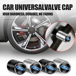 4PCS 3D Metal Car Wheel Tire Valve Air Stem Caps Cover Emblem Badge Decoration For Ford Focus 2 3 4 MK2 MK3 MK4 Kuga Ranger Mondeo Fiesta MK7 Mustang Escort Ecosport S-MAX Transit Ecosport Accessories Vehicle Exterior Decoration