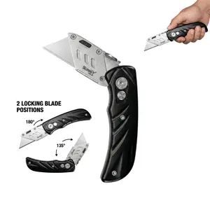 Utility Knife for Heavy Duty Purpose,Box Cutter,Compact,Ergonomic Comfortable Aluminum Handle, Quick-Change Razor Sharp Blade, 2 Locking Positions,Pocket Clip, for Jobsite, Warehouse, Home Use, Sheet Plastic, tools and gadgets,navajas para hombres trabajo