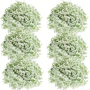 66 pcs of Artificial Gypsophila, Real Touch Artificial Flowers, Simulated Flower Bouquet with Stems, Antioxidant, Suitable for Home and Outdoor Decoration, DIY Outdoor Garden, Office Home Flower Bouquet, Spring Decoration, Wedding Decorative Fruit Plant