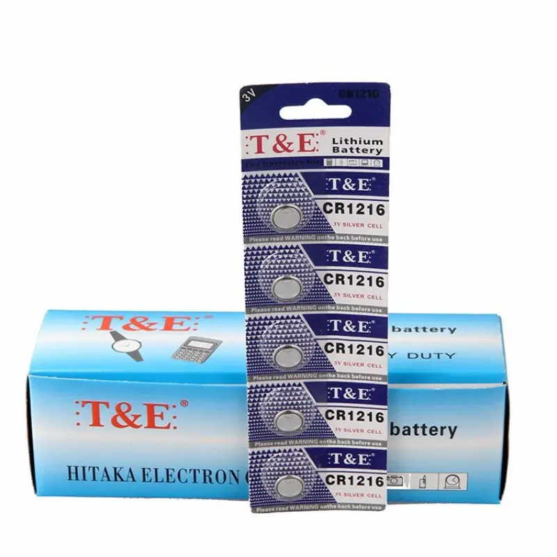 Cr1216 3v Lithium Coin Battery, Ideal for Watches, Mini LED Lights, Forehead Thermometers, Replacement Alkaline Battery