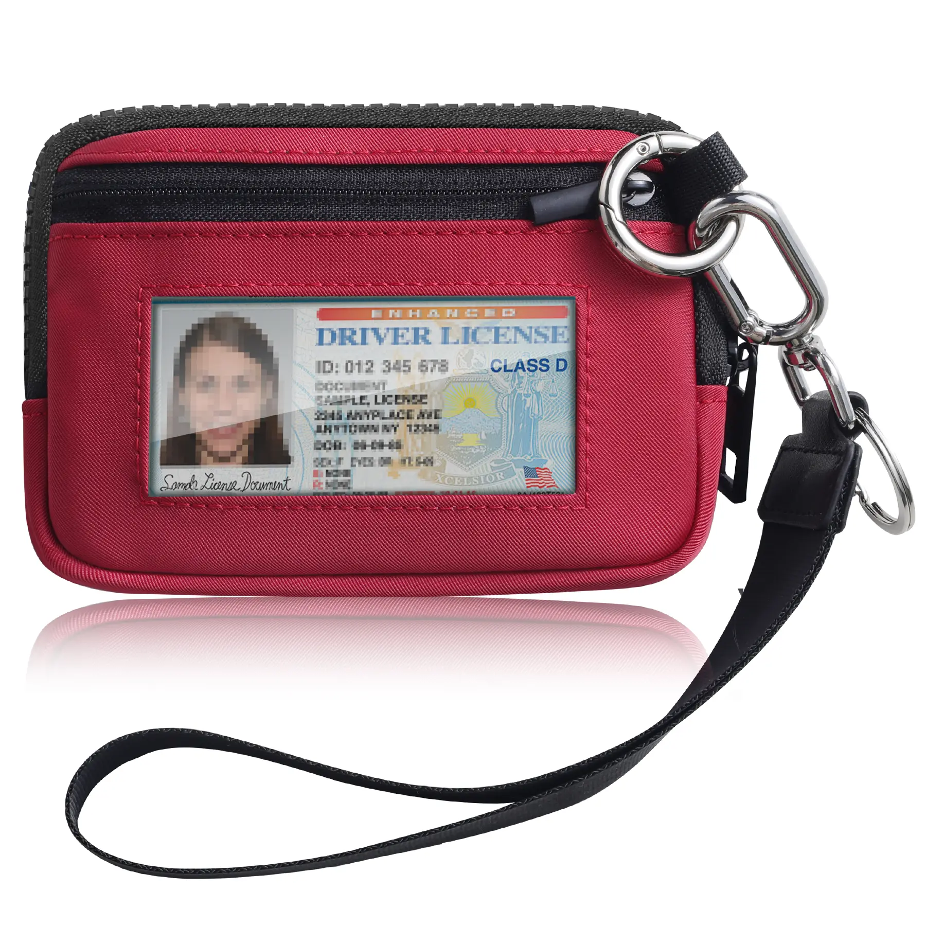 VTLASK Small Wallet for Women, Wristlet Wallet with Driver License ID Holder, Zipper Card Holder, Coin Purse for Travel