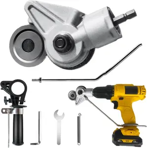 Universal Electric Drill Plate Cutter,Electric drill refitting plate shears,Metal Nibbler Drill Attachment with Adapter, DlY Metal Drill Attachment, Sheet Metal Knife for Cutting lron,White Sheet, Steel,Copper Aluminum,Professional