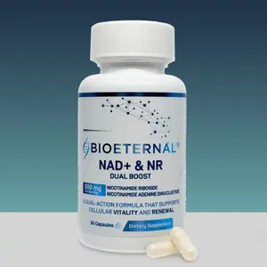 Bioeternal NAD+ & NR Dual Boost Supplement 600mg 60 Capsules for Cellular Vitality Energy Mental Clarity Healthcare Fitness Dietary Edible