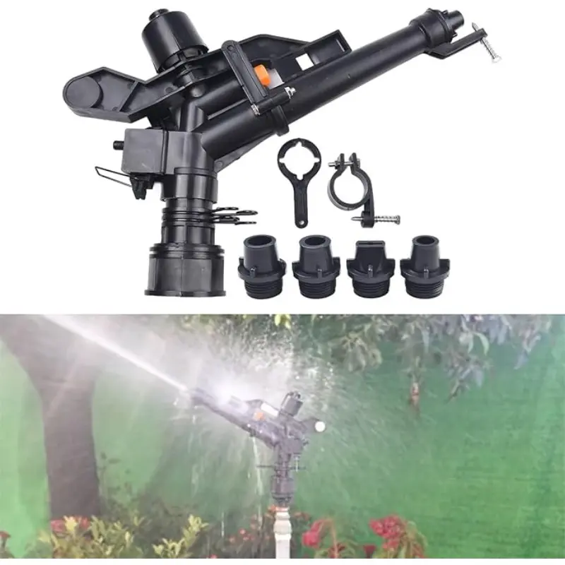 Agricultural large-field irrigation boom sprinkler, 1.5-inch plastic automatic rotating nozzle, Watering for Garden, garden landscaping and construction site dust control and cooling, Garden Sprinklers