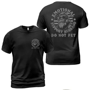Emotional Support Husband Do Not Pet T-shirt, Funny Monkey Saying Emotional Support Husband Shirt, Gift For Him, Menswear Cotton Top