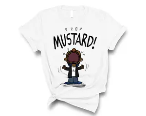 Mustard T-Shirt Iconic Rapper Printed T-Shirt Funny Meme Shirt Gift for Rap Music Lovers T-Shirts in Different Colors and Sizes for Concerts Casual Comfortable Short Sleeve Cotton Tee