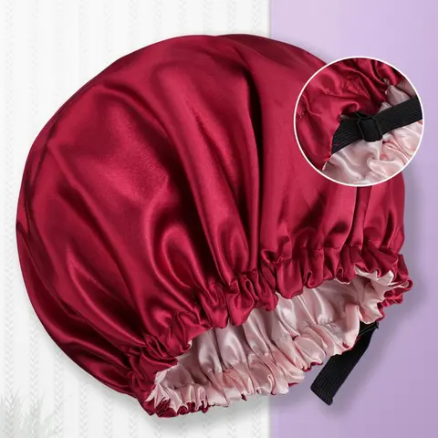 Double-sided Satin Sleep Bonnet, Reversible Use Smooth Satin Silk Sleep Bonnet with Wide Adjustable String Band, Hair Wraps, Hair Wig Protect Daily Use String Cap Bonnet, Heatless, Hair Care Cap, Sleeping Bonnet