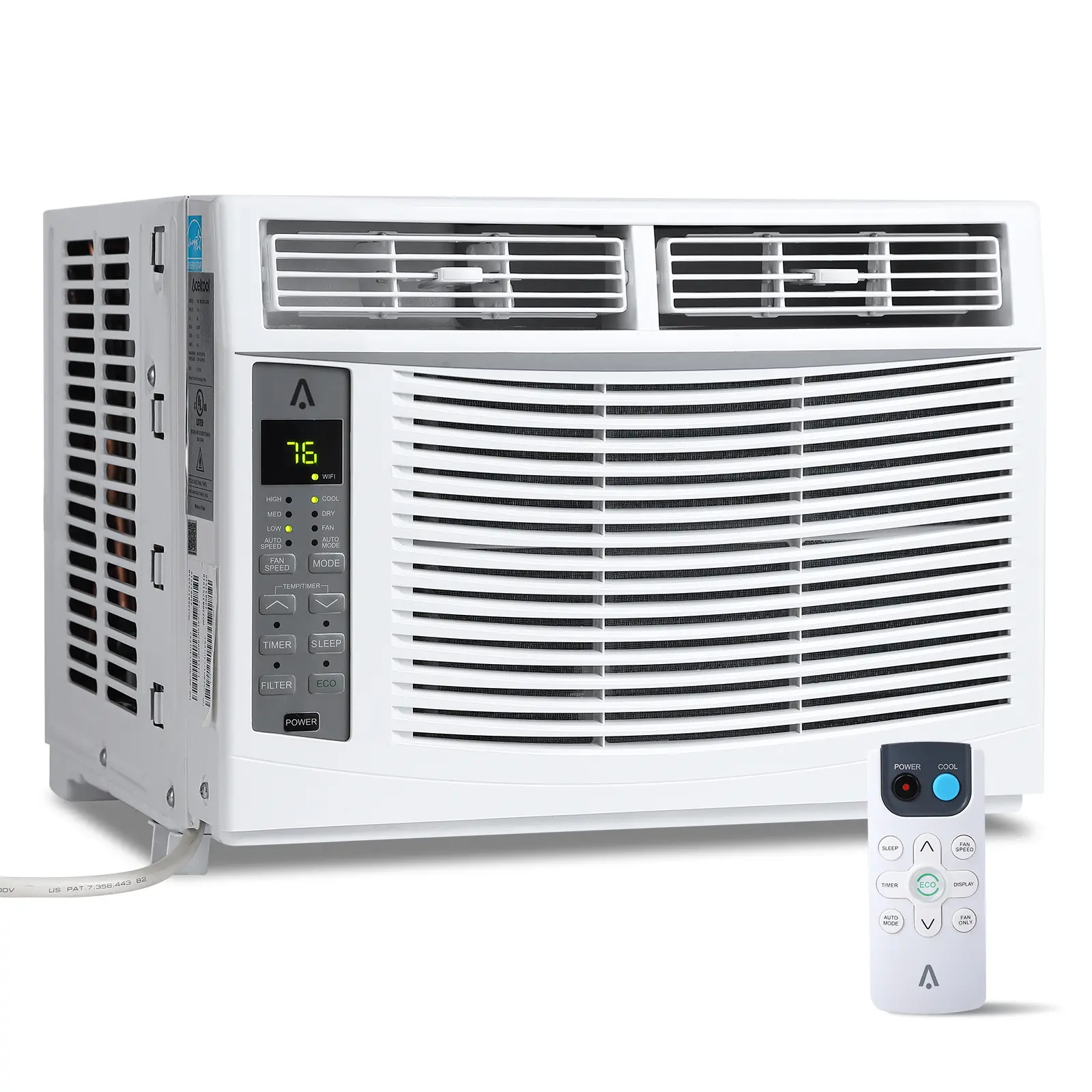 6000 BTU Smart Window Air Conditioner – Energy Saving & Quiet Operation – Remote & App Control – Cools up to 250 Sq.ft – Dehumidifier – Easy Install Kit – 110-115V – for Bedroom, Living Room, Home
