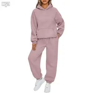 EFAN Womens 2 Piece Outfits Lounge Hoodie Sweatsuit Sets Oversized Sweatshirt Baggy Fall Fashion Sweatpants with Pockets